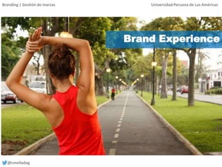 Branding | Gestión de marcas Universidad Peruana de Las Américas
@cmelladog
Brand Experience
 