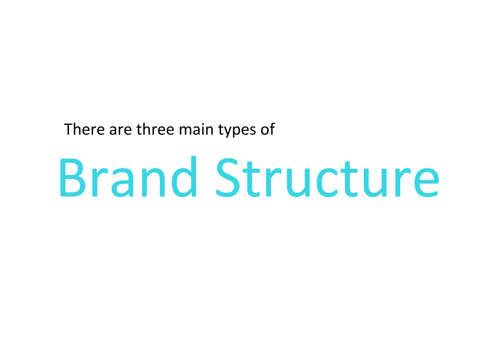 There are three main types of Brand Structure 