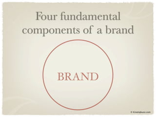 Four fundamental
components of a brand


      BRAND

                    © Kinetiqbuzz.com
 