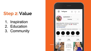 Step 2: Value
1. Inspiration
2. Education
3. Community
 