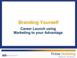 Branding Yourself
Career Launch using
Marketing to your Advantage
 