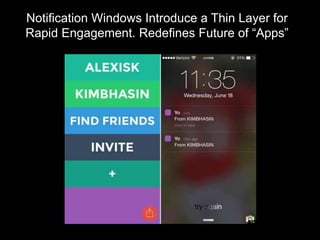 Notification Windows Introduce a Thin Layer for
Rapid Engagement. Redefines Future of “Apps”
 