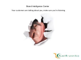 Your customers are talking about you, make sure you’re listening
Brand Intelligence Center
 