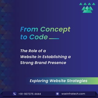 The Role of a
Website in Establishing a
Strong Brand Presence
From Concept
to Code
+91-907375 4444 wseinfratech.com
Exploring Website Strategies
 