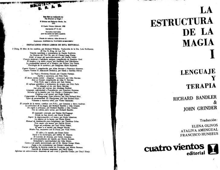 LA ESTRUCTURA DE LA MAGIA RICHARD BANDLER PDF