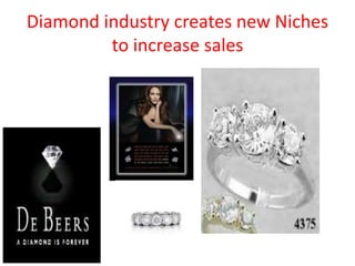 Diamond industry creates new Niches
to increase sales
 