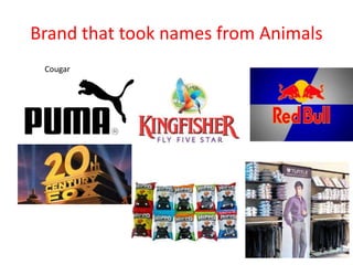 Brand that took names from Animals
Cougar
 