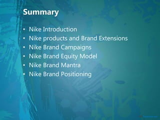 Nike Introduction Brand management nike | PPTX