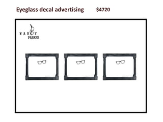 Eyeglass decal advertising   $4720
 