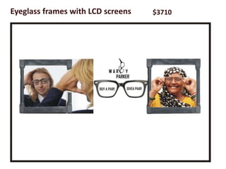 Eyeglass frames with LCD screens   $3710
 
