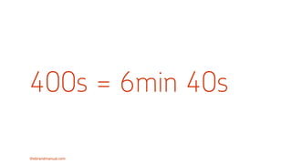 thebrandmanual.com
400s = 6min 40s
 