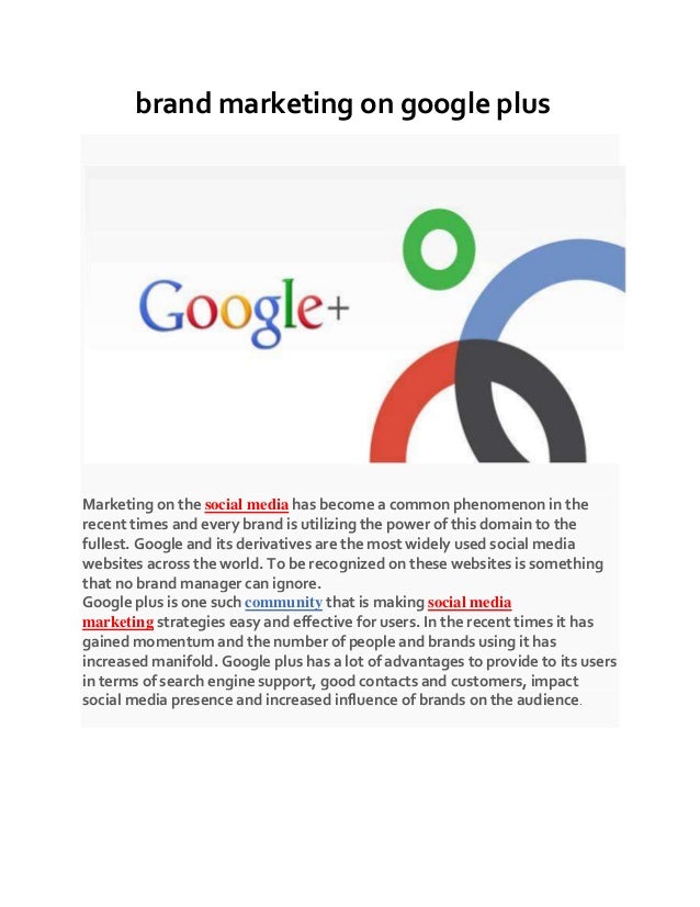 Brand marketing on google plus