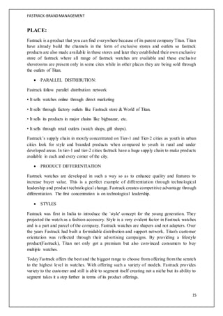 Study on Brand management of fastrack | DOCX