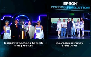 Legionnaires welcoming the guests
at the photo wall
Legionnaires posing with
a raffle winner
 