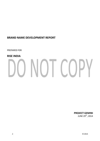 Brand name development report | PDF