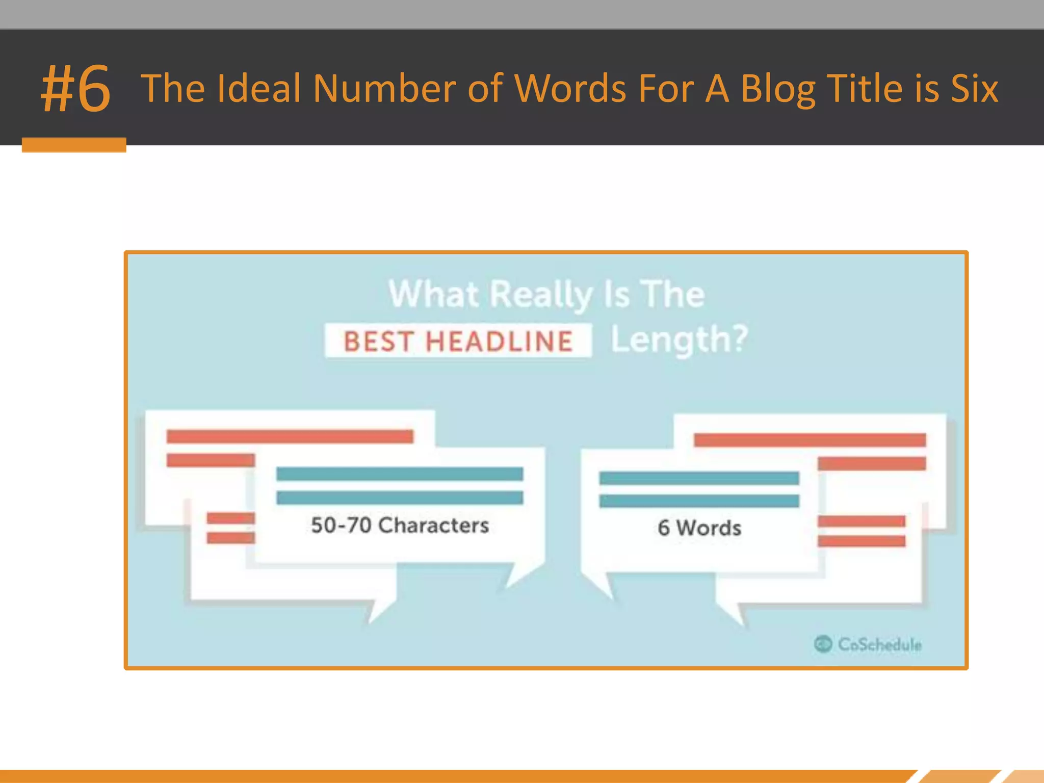 #6 The Ideal Number of Words For A Blog Title is Six
 