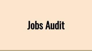 Jobs Audit
 