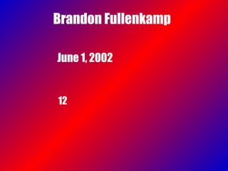 Brandon Fullenkamp 
June 1, 2002 
12 
 
