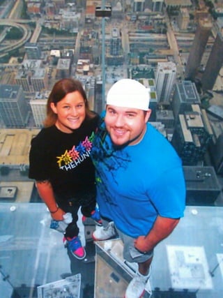 Brandon Jonseck and Kate Lausen Skydeck Chicago at Willis Tower