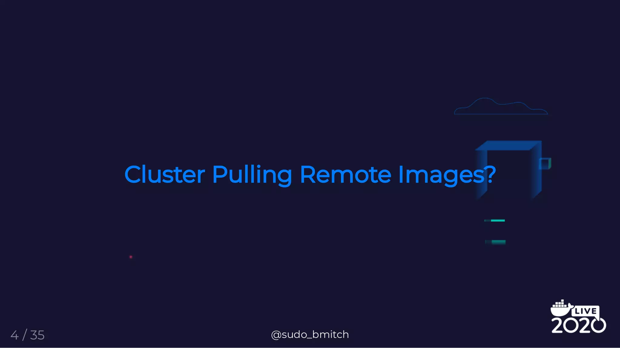 Cluster Pulling Remote Images?
@sudo_bmitch4 / 35
 