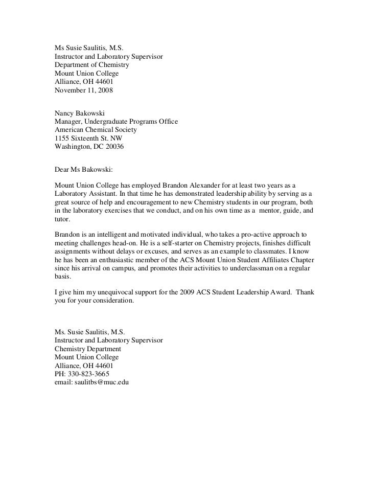 recommendation letter for phd chemistry