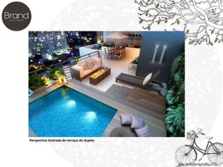 Perspectiva ilustrada do terraço do duplex 
 