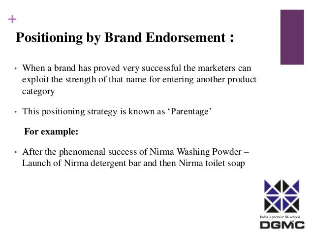 brand positioning sample positioning statement