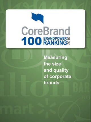 Measuring
the size
and quality
of corporate
brands
 