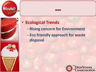 …

• Ecological Trends
  – Rising concern for Environment
  – Eco friendly approach for waste
    disposal
 