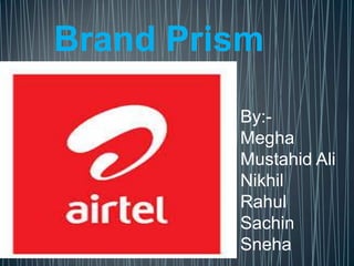 Brand Prism
By:-
Megha
Mustahid Ali
Nikhil
Rahul
Sachin
Sneha
 
