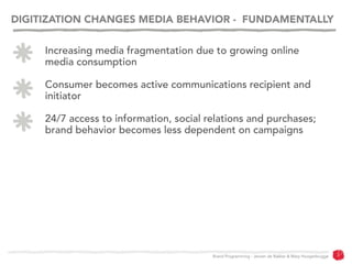 DIGITIZATION CHANGES MEDIA BEHAVIOR - FUNDAMENTALLY


     Increasing media fragmentation due to growing online
     media...