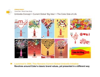 Coca-Cola > Brand Case Study

Umbrella Concept > Current Global ‘Big Idea’ > The Coke Side of Life




Launched In 2006, This Remains Current Global Umbrella Initiative:
Revolves around Coke’s classic brand values, yet presented in a different way
 