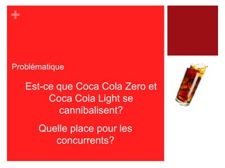 ProblématiqueEst-ce que Coca Cola Zero et Coca Cola Light se cannibalisent? Quelle place pour les concurrents? 