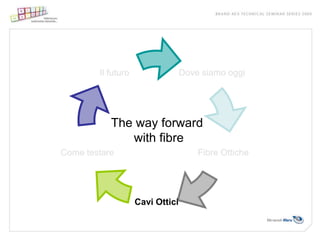 Il futuro                 Dove siamo oggi




           The way forward
              with fibre
Come testare                          Fibre Ottiche




                    Cavi Ottici
 