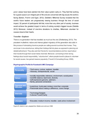 38
The decision making process ultimately helps consumers reduce risk pre-purchase.
Depending on the level of the involvement of the product, the information search and
evaluation of alternatives can be done extensively. Facebook, as a free-of-charge
service, could be considered a low-involvement product. Even if one decides to open an
account, there is no requirement to neither produce or engage with content, nor give out
personal information.
 Needs Recognition
For social media in general, the needs recognition could be attributed to the snowball
effect. As these are communication tools, they can only be as successful if the
environment surrounding the potential consumer is actively utilizing the service. The
peer pressure of wanting to belong and participate creates a need that has to be met.
 Information Search
The low-involvement nature of the service does not require an extensive information
search before signing up for it. More recently, however, data privacy issues have posed
a greater concern for users. Facebook heavily relies on selling data, ranging from
personal information to even browsing data, as their main source of income (Morran,
2014). The recent National Security Agency (NSA) scandal in the US, with some
claiming Facebook collaborated in providing data to the US government, shed further
negative light on the company’s ethics (BBC 2014). When the acquisition of WhatsApp
was confirmed, the competing messaging service “Telegram”, well-known for its security-
focus, started acquiring users at a rate of 5million a day (Russell, 2014). Savvy
consumers therefore pose a threat to increasing usage and engagement, as they are
less willing to reveal information. Hence, it is of utmost importance to provide easily
accessible and fully transparent information on data privacy.
 Evaluation of Alternatives
As determined earlier, the desire to communicate with existing users will have the
strongest influence on a potential user’s decision. However, besides the transparency
and accessibility of terms and conditions, its unique features will facilitate the evaluation
of competing services.
 Purchase
The “purchasing” process is highly facilitated as no money exchanges hands, but only
requires little basic information to open an account.
 Post-Purchase Evaluation
 