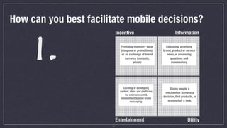 1.
How can you best facilitate mobile decisions?
                            Incentive                                 Inf...