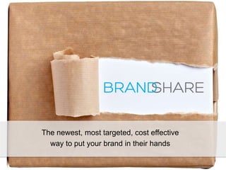 The newest, most targeted, cost effective
  way to put your brand in their hands
 