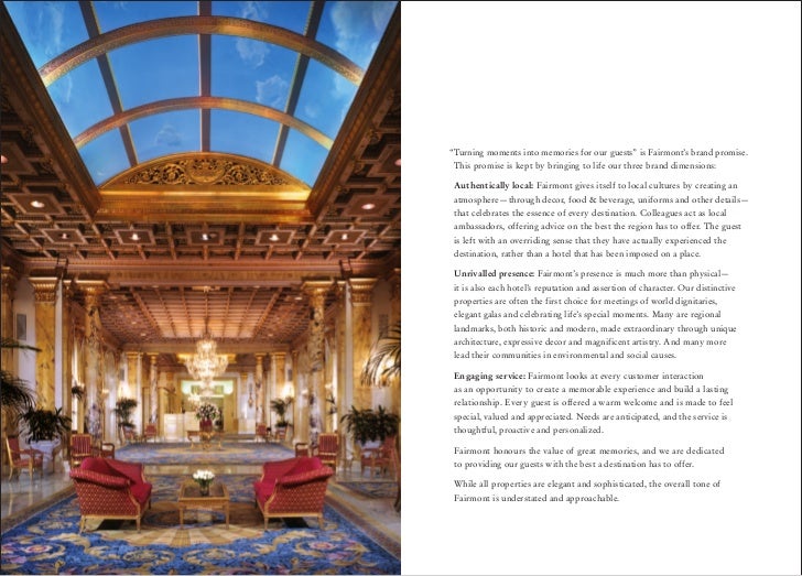 Fairmont Group Brands Swissôtel, Fairmont, Raffles