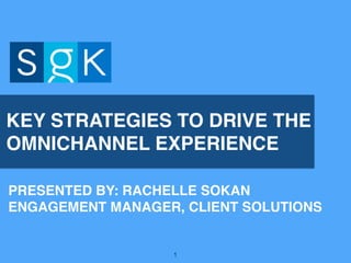 KEY STRATEGIES TO DRIVE THE
OMNICHANNEL EXPERIENCE
PRESENTED BY: RACHELLE SOKAN
ENGAGEMENT MANAGER, CLIENT SOLUTIONS
1
 