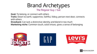 Brand Archetypes
The Caregiver
Goal: To care for and protect others
Traits: Caring, maternal, nurturing, selﬂess, generous...