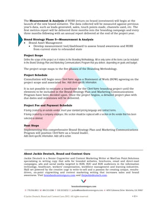 Brand strategy plan template bacg