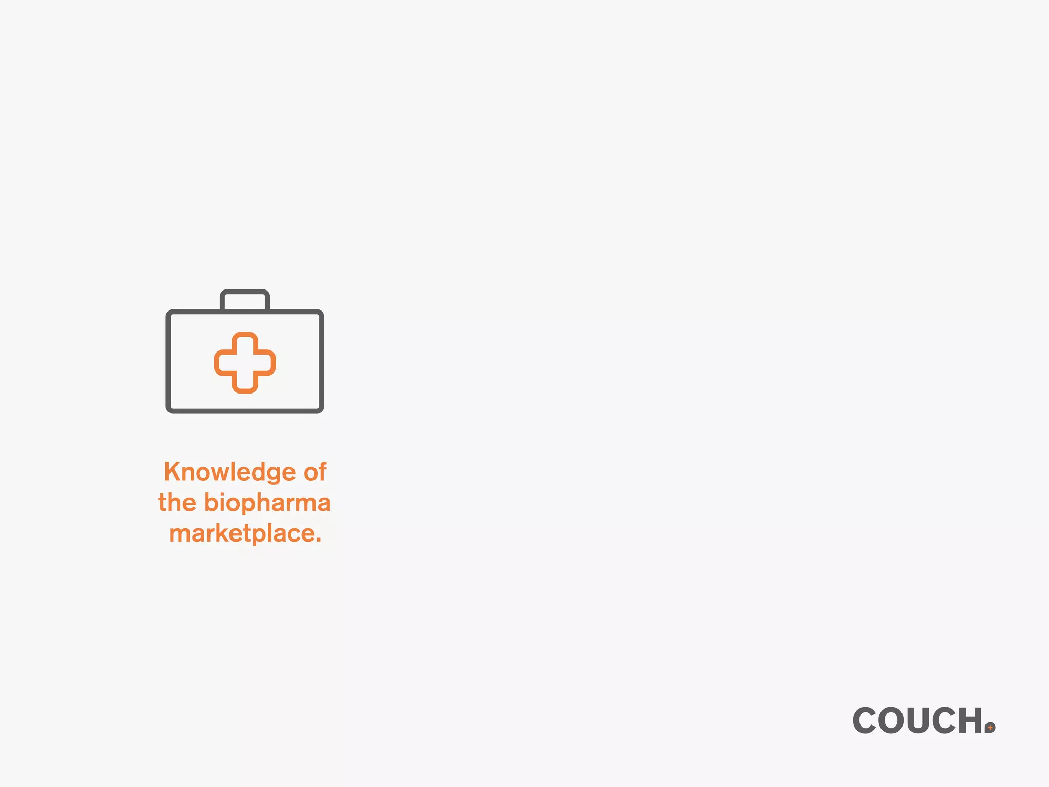 Knowledge of
the biopharma
marketplace.
 