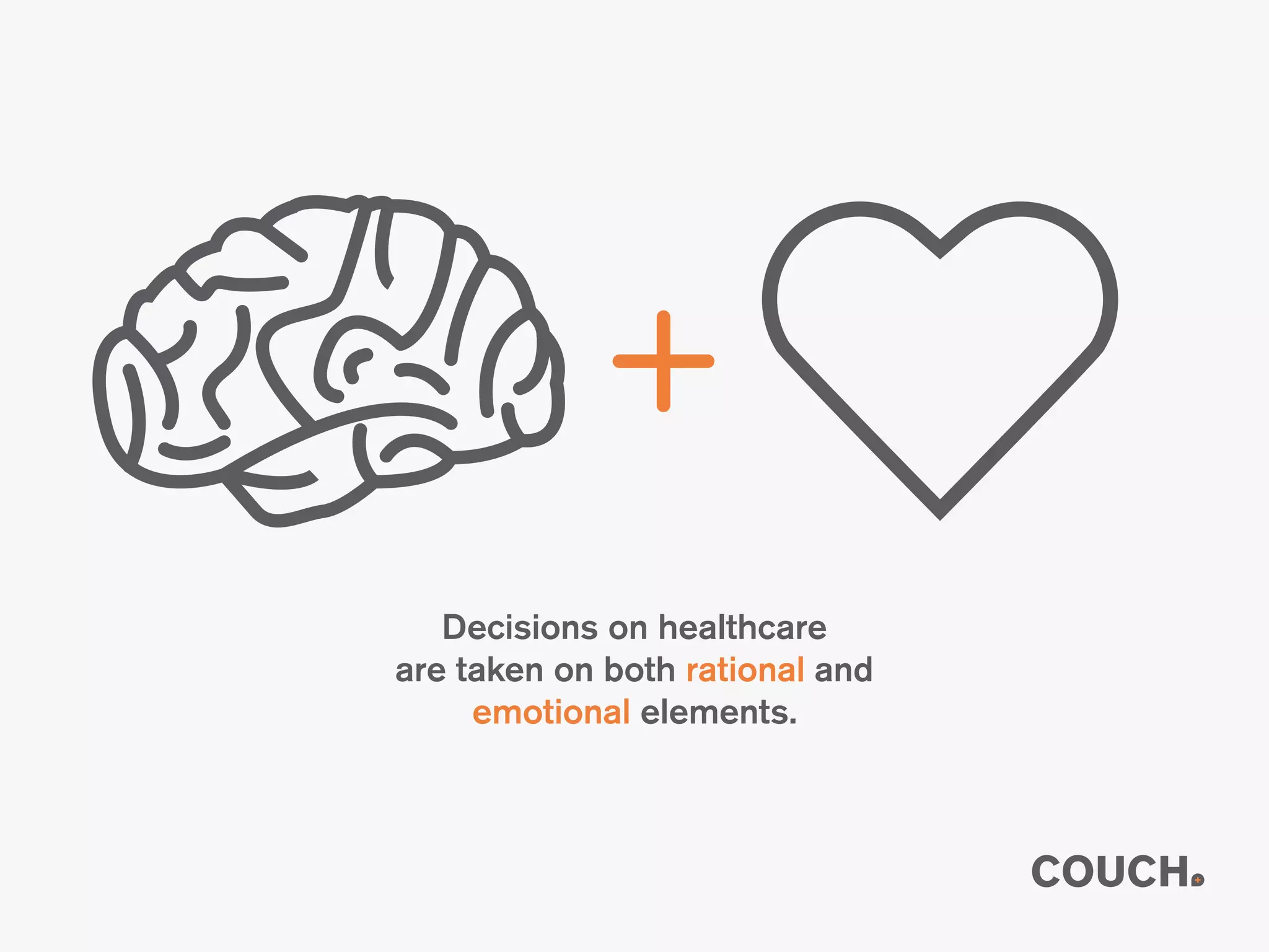 Decisions on healthcare
are taken on both rational and
emotional elements.
 