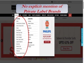 No explicit mention of
Private Label Brands
 