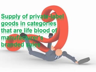 Supply of private-label
goods in categories
that are life blood of
manufacturer’s
branded sales
 
