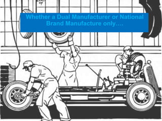Whether a Dual Manufacturer or National
Brand Manufacture only….
 