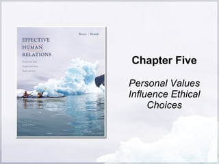 Chapter Five Personal Values Influence Ethical Choices 