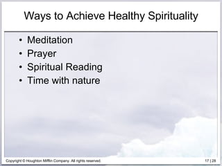 Ways to Achieve Healthy Spirituality Meditation Prayer Spiritual Reading Time with nature 