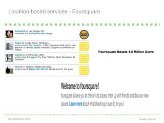Location-based services - Foursquare Foursquare Boasts 4.5 Million Users 