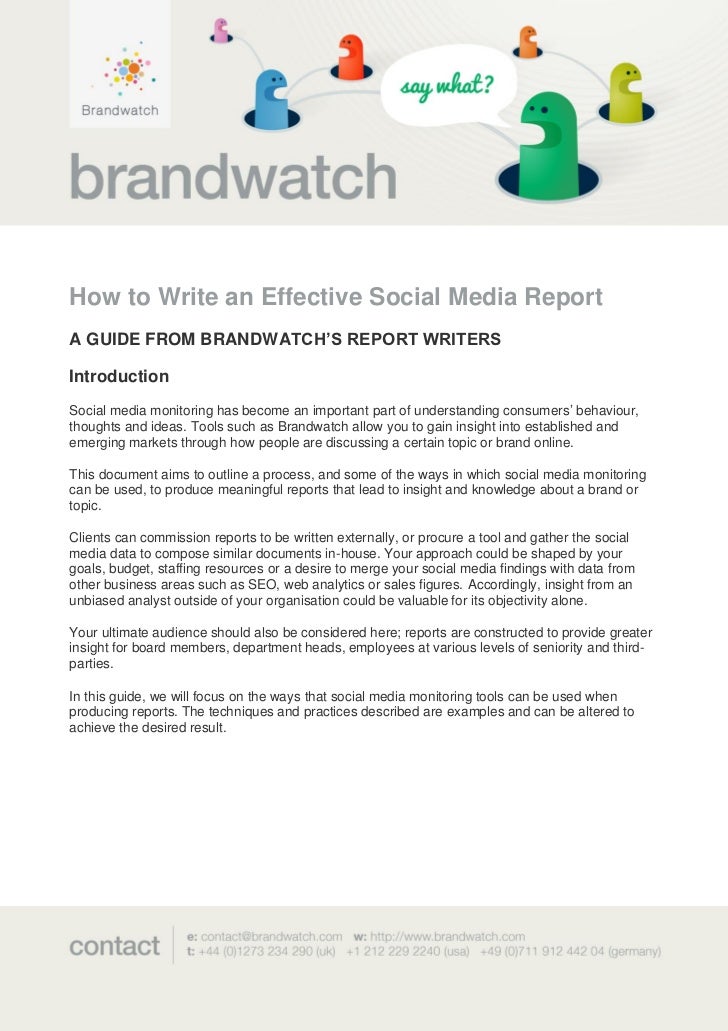 research report on social media